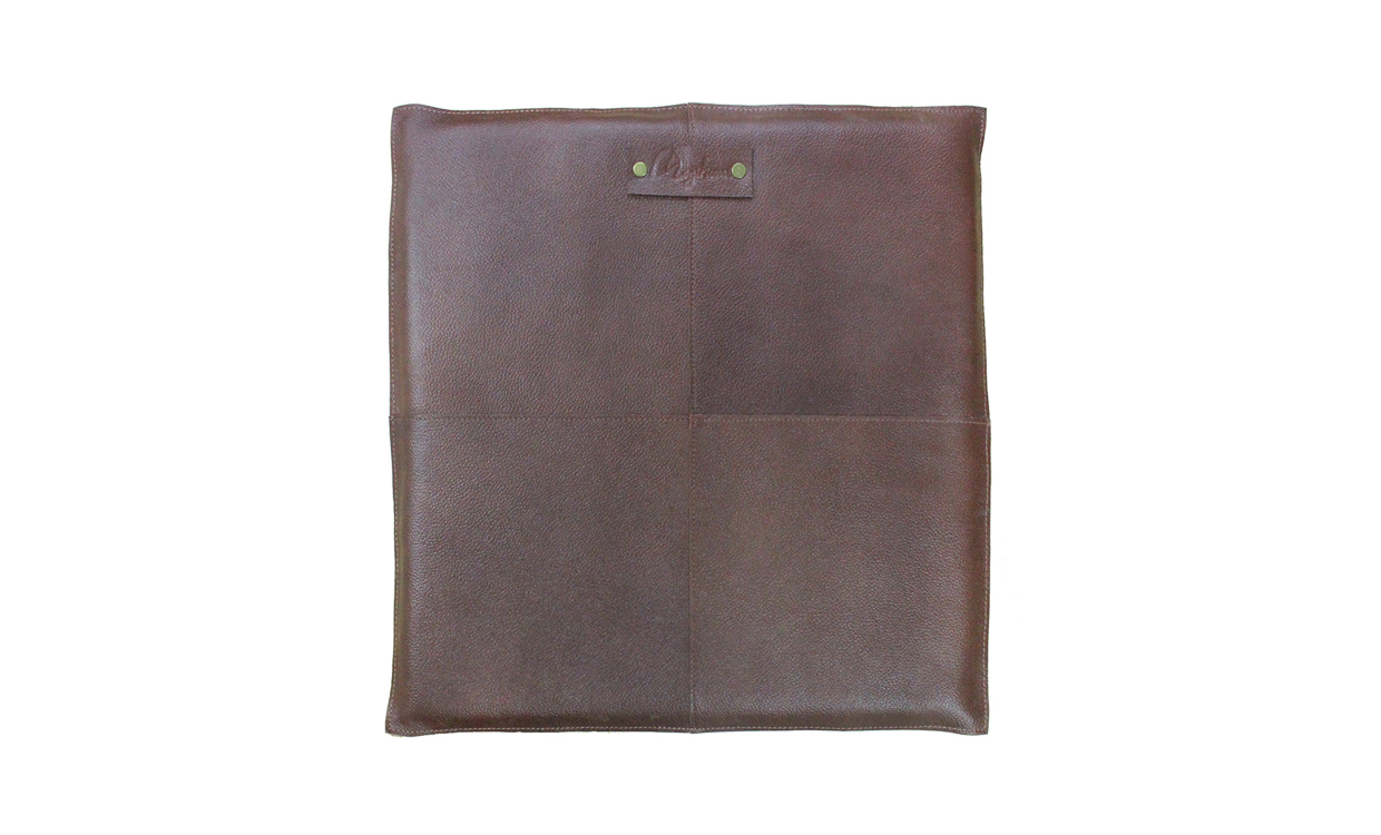 SITTEPUTE i skinn Brun 38x38