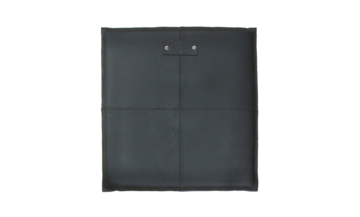 SETEPUTE i skinn Sort 38x38