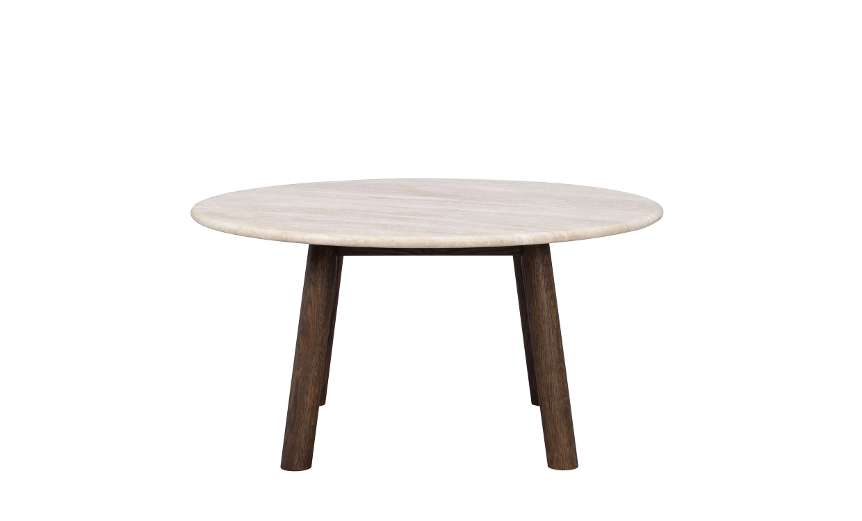 Bilde av TARANSAY Sofabord Beige Travertin/Brun Eik