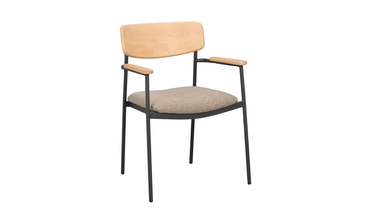 Bilde av MAYMONT Lenestol Mørkbeige/Eik