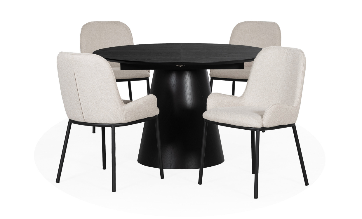 MANNE/MELISSA Spisegruppe 4 Stoler Beige