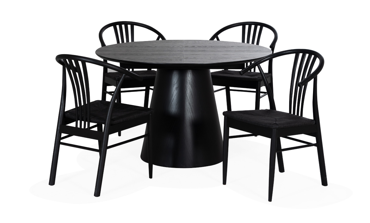 MANNE/YRSA Spisegruppe 4 Stoler Svart - Spisegrupper - Spisegruppe 4 Stoler - Sofasandmore