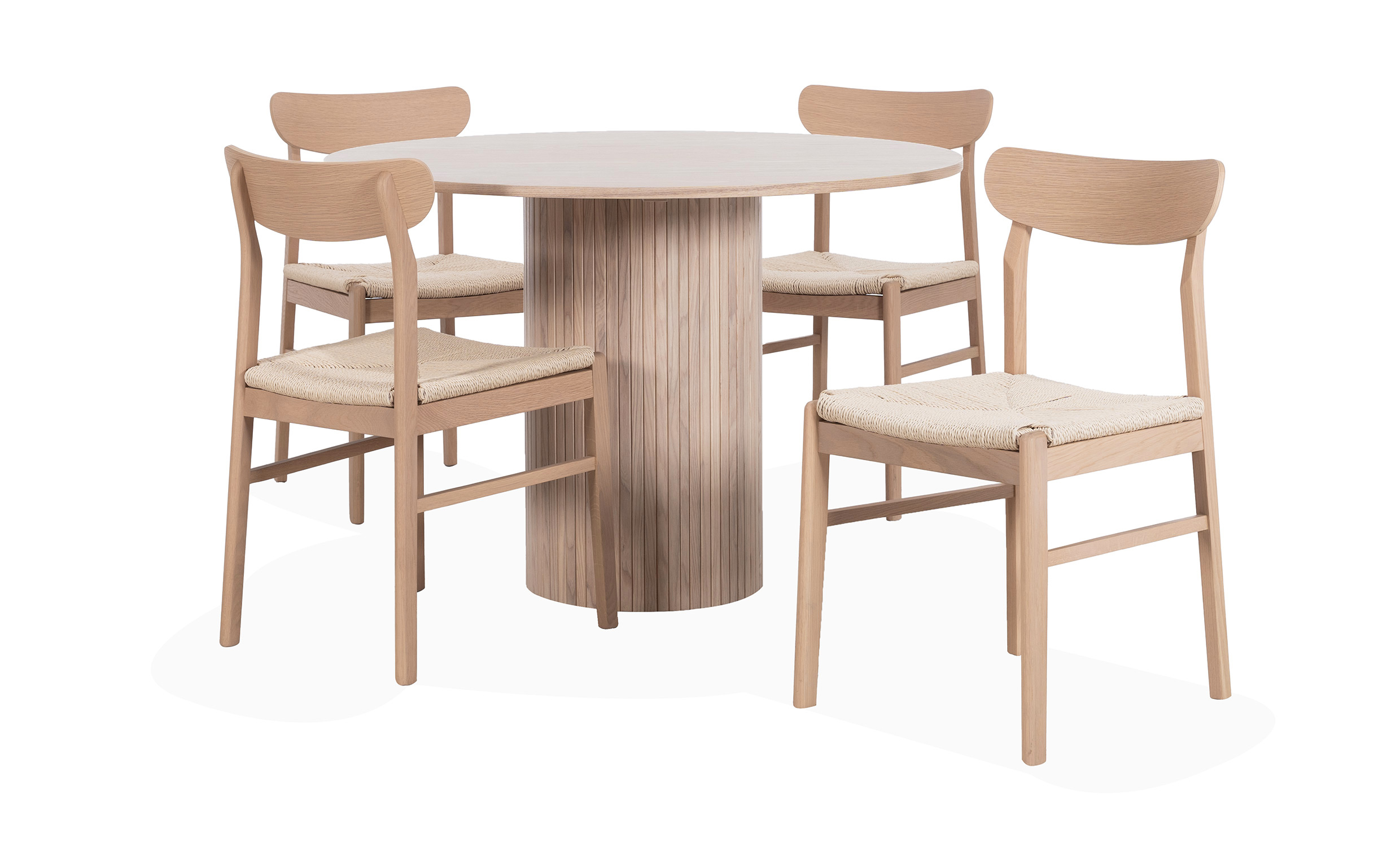 ELSA/JUNO Spisegruppe 4 Stoler Hvitoljet - Spisegrupper - Spisegruppe 4 Stoler - Sofasandmore