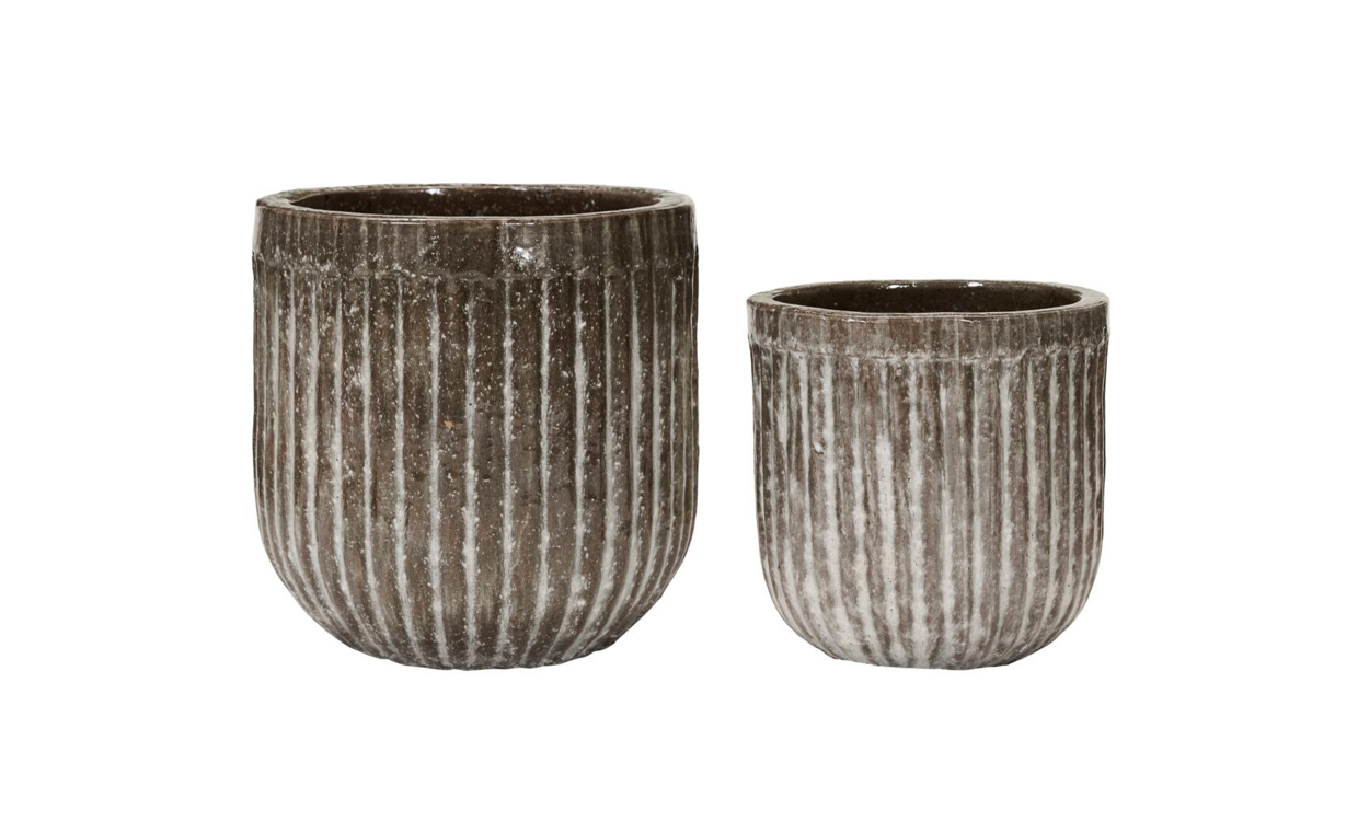 PHARAO Krukke 2-sett Brun - Utemøbler - Utepotter - Sofasandmore