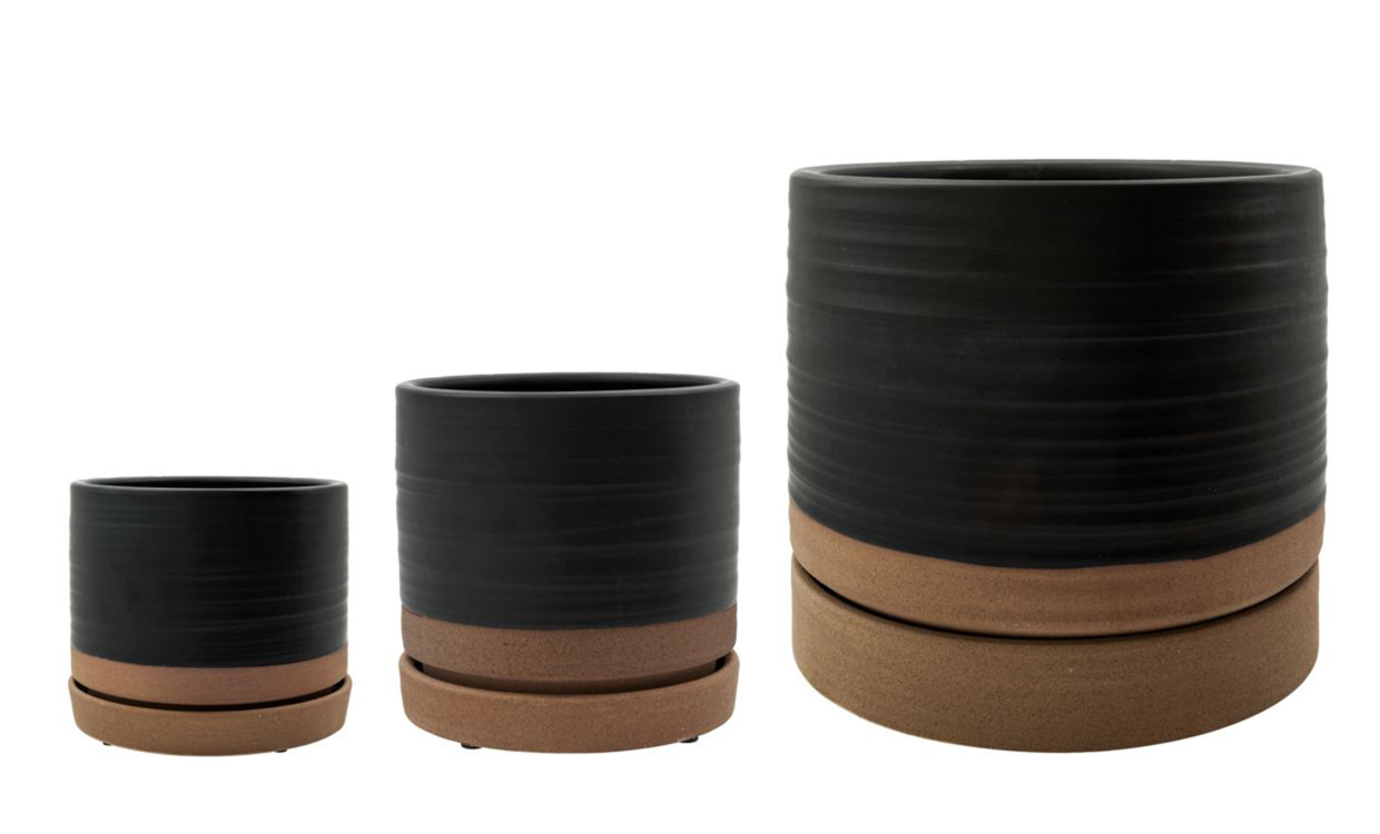 ASTU Blomsterpotte Svart/Natur - Dekorasjon - Vaser og Potter - Sofasandmore