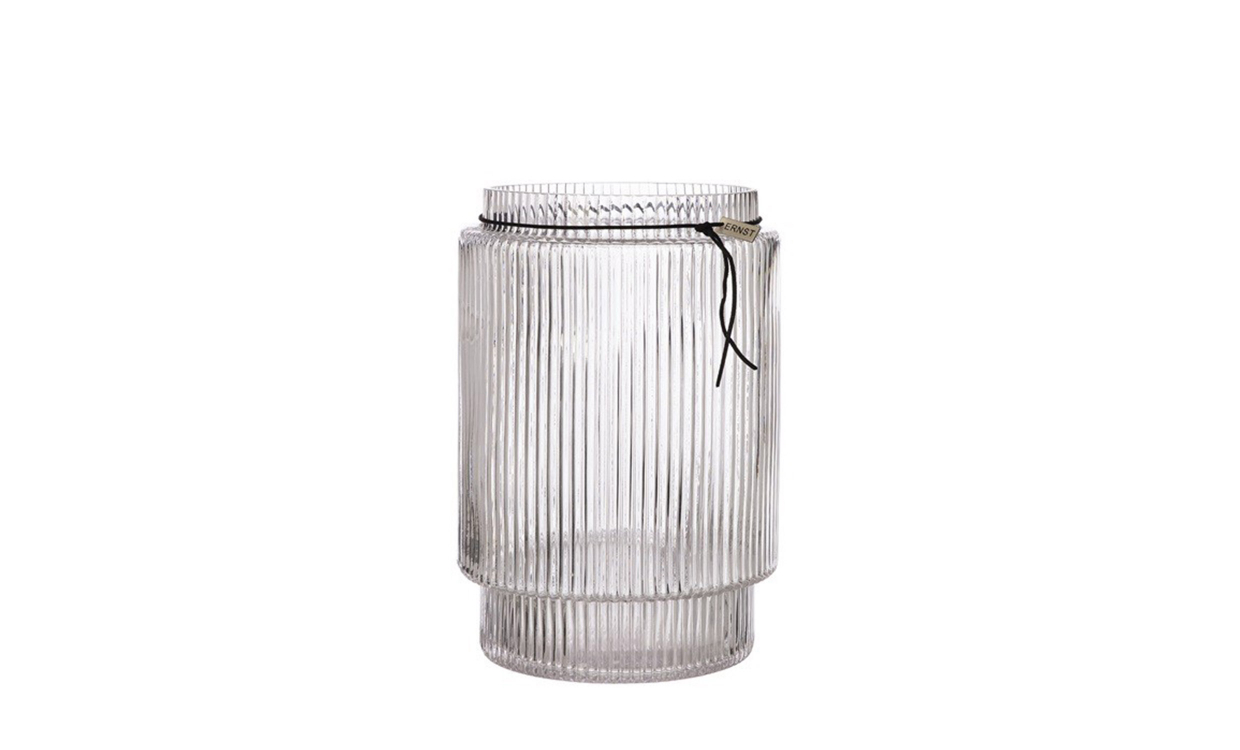 GLASSVASE Stripete Struktur 28 cm klar, 28 - Dekorasjon - Vaser og Potter - Sofasandmore