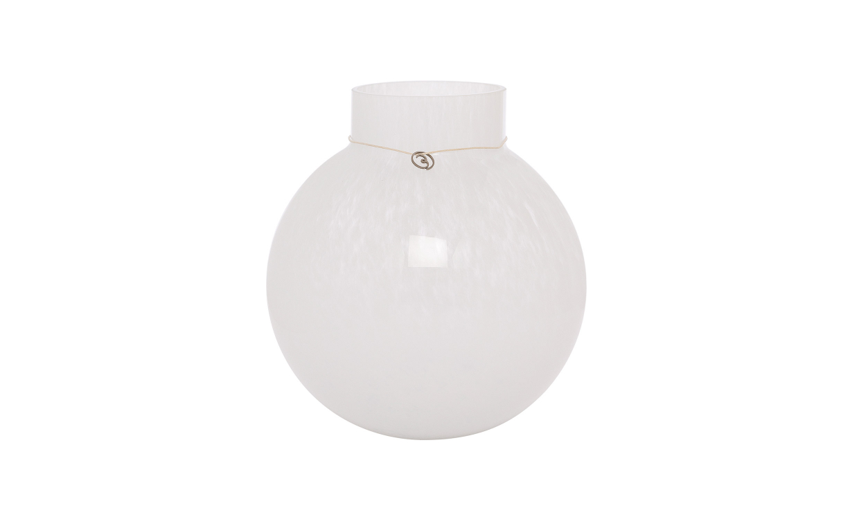 GLASSVASE Rund 22cm Hvit - Dekorasjon - Vaser og Potter - Sofasandmore