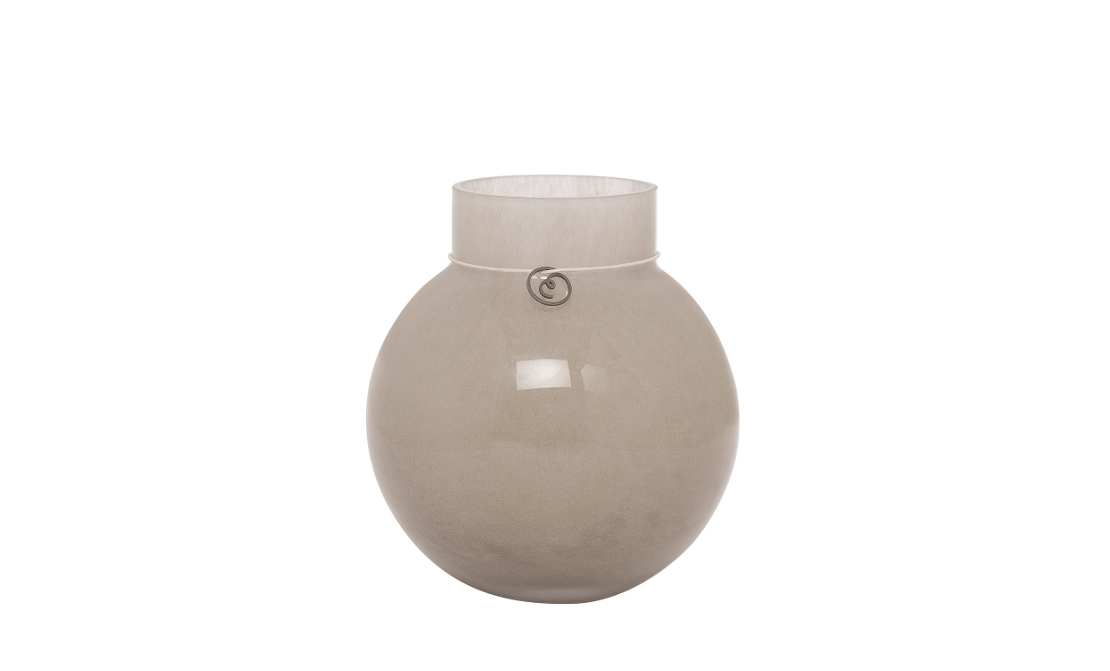 GLASSVASE Rund 14cm Beige - Dekorasjon - Vaser og Potter - Sofasandmore
