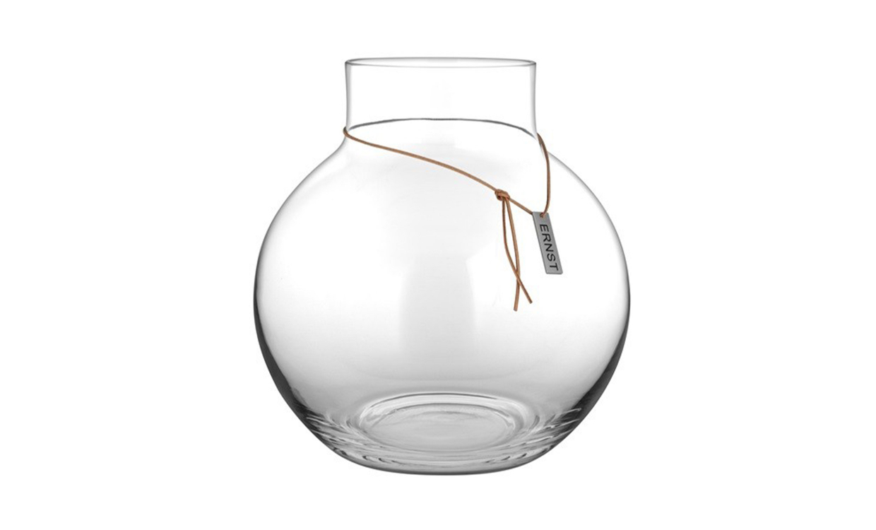 GLASSVASE Lærreim 30cm Klar - Dekorasjon - Vaser og Potter - Sofasandmore