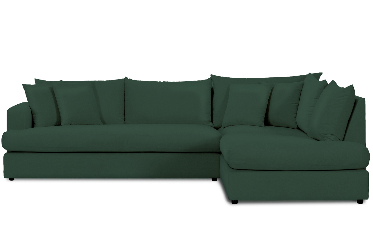 BOLNUEVO L-sofa Høyre Hel Pute Grønn - Sofaer - Hjørnesofaer - Sofasandmore