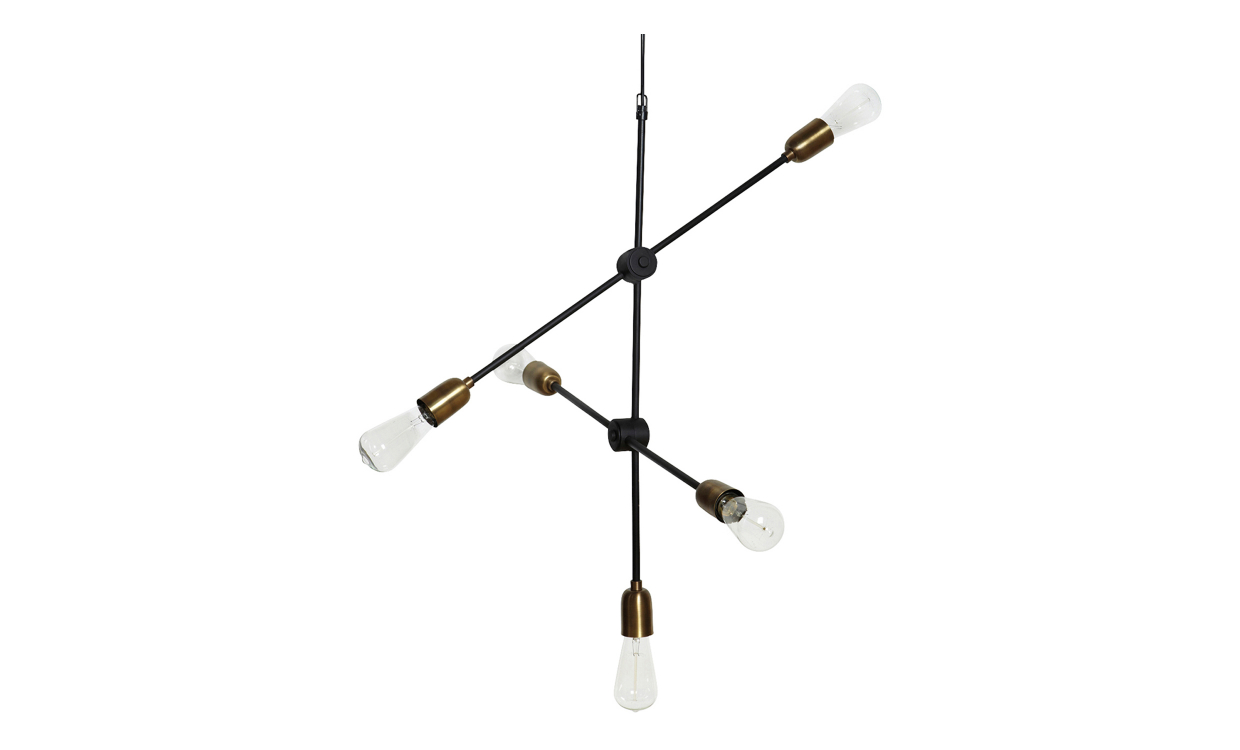 MOLECULAR Taklampe Svart/Messing 5-armet - Belysning - Lamper - Taklamper - Sofasandmore