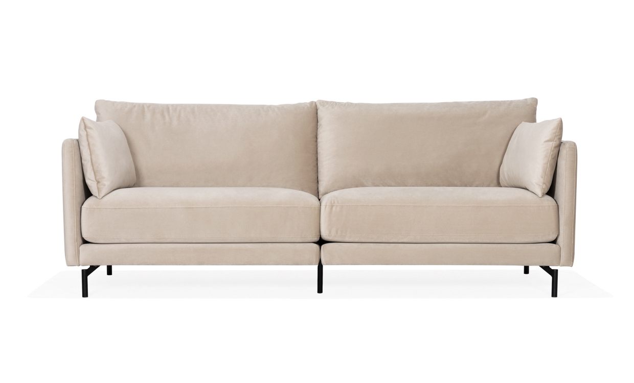 LINDE 3-seters sofa Velvet Greige - Sofaer - 3-seters sofaer - Sofasandmore