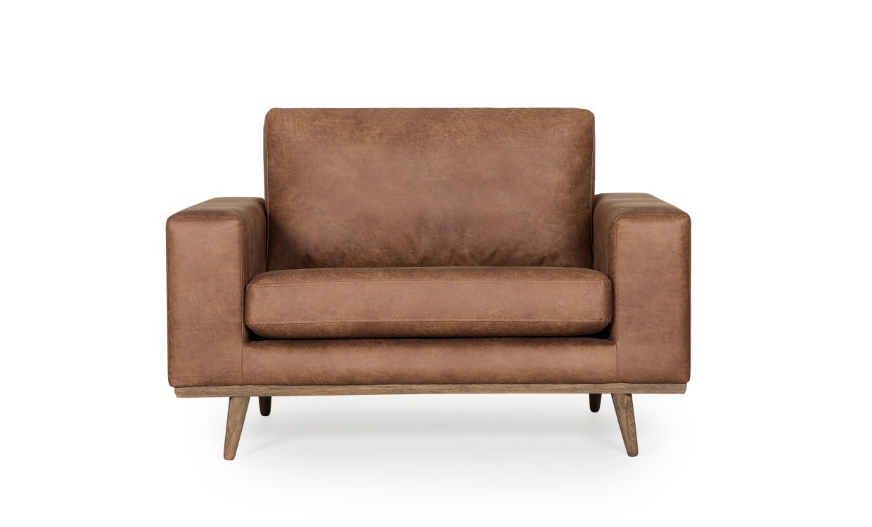 STOCKHOLM Leather Lenestol Cognac - Lenestoler - Skinnlenestoler - Sofasandmore