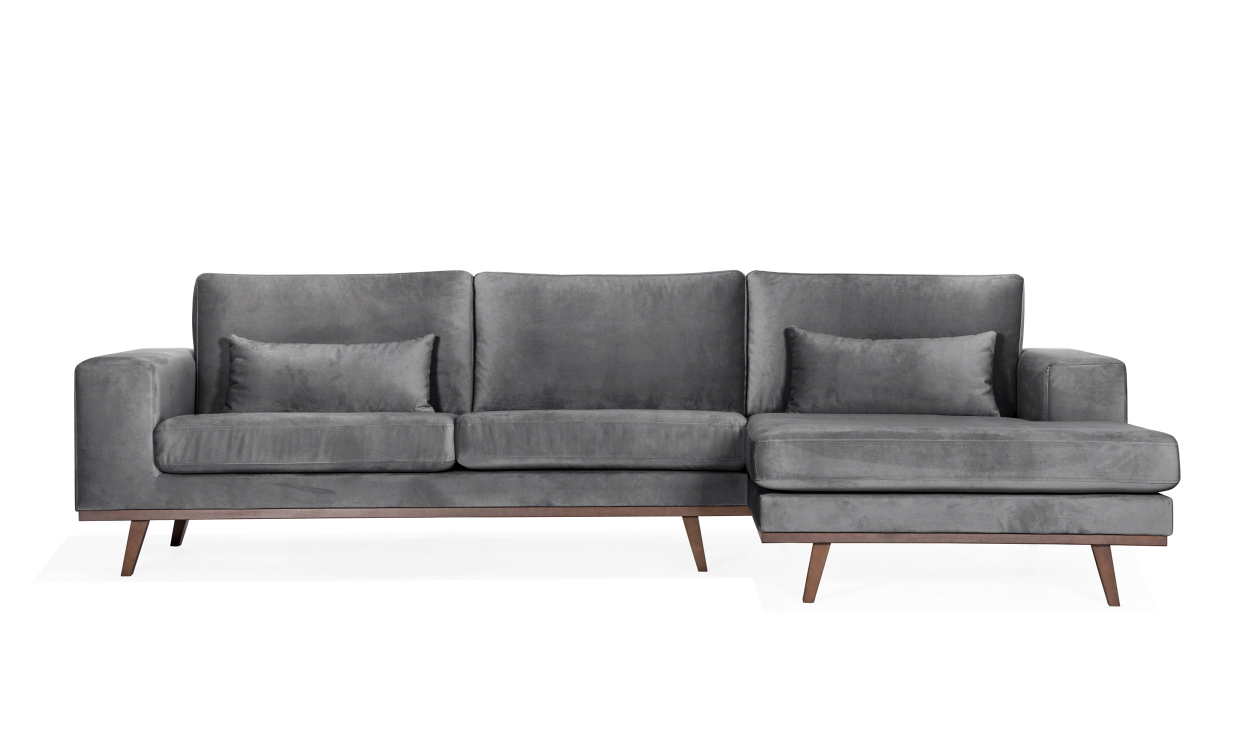 STOCKHOLM Divansofa Høyre Velvet Edition Mørk grå