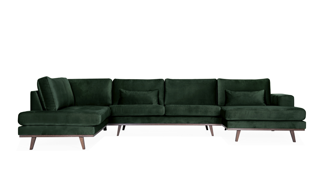 STOCKHOLM U-sofa Venstre Velvet Edition Grønn