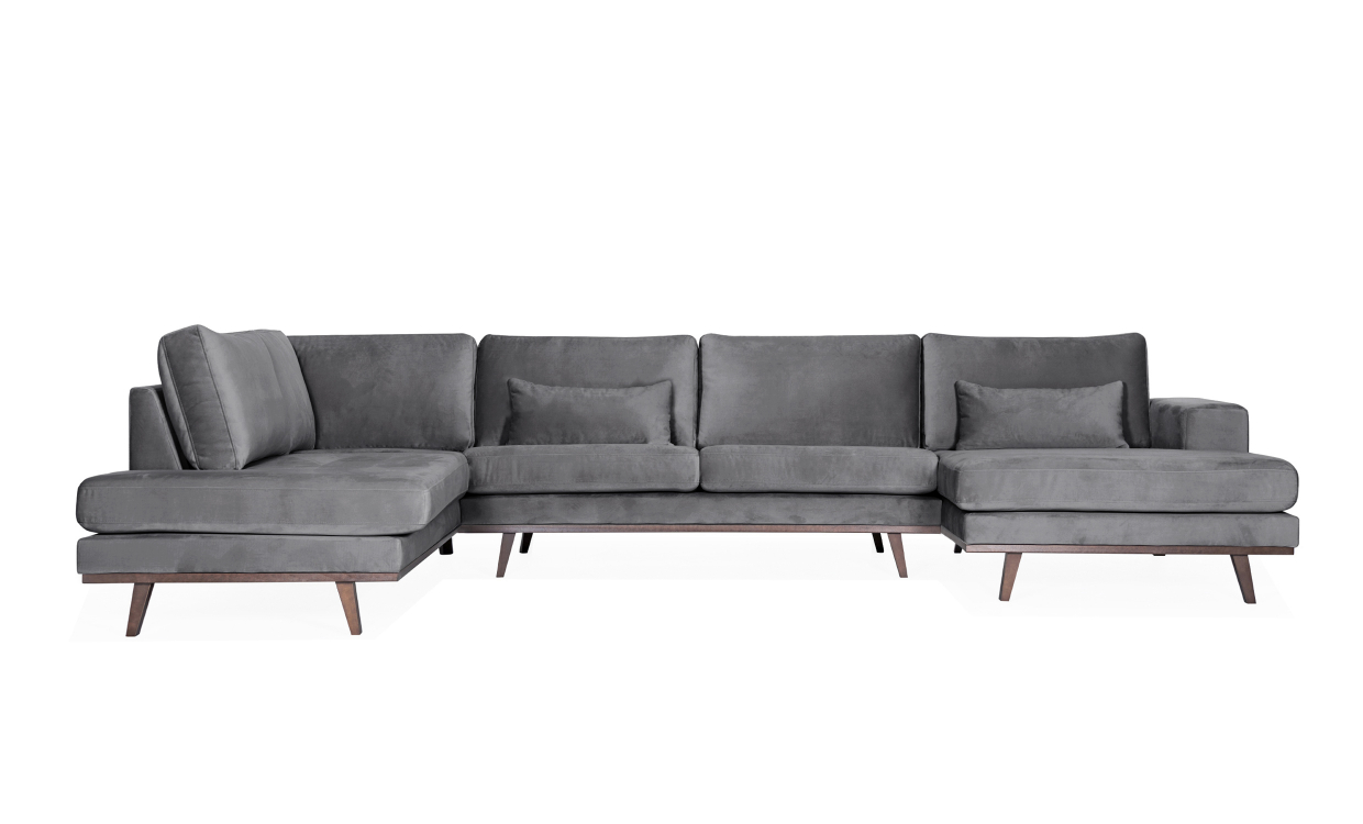 STOCKHOLM U-sofa Venstre Velvet Edition Mørk grå