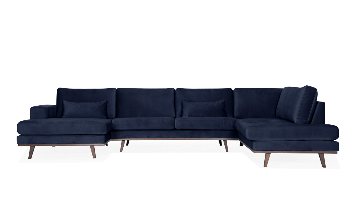 STOCKHOLM U-sofa Høyre Velvet Edition Blå