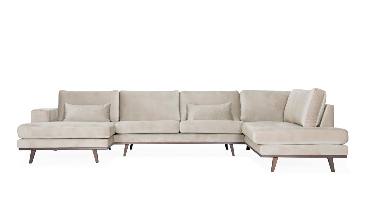 STOCKHOLM U-sofa Høyre Velvet Edition Greige - Sofaer - U-sofaer - Sofasandmore