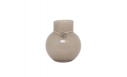 GLASSVASE Rund 10cm Beige