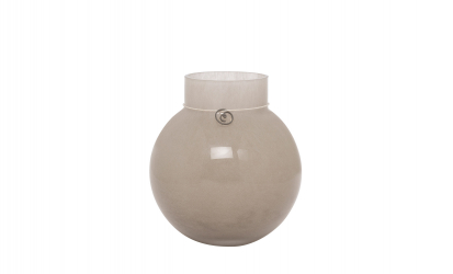 GLASSVASE Rund 14cm Beige