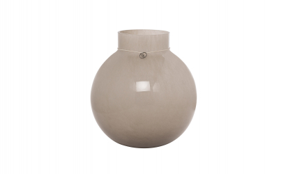 GLASSVASE Rund 22cm Beige