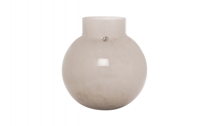 GLASSVASE Rund 25cm Beige