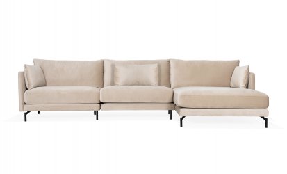 LINDE Sofa Large Right Velvet Greige