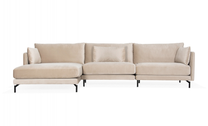 LINDE Sofa Large Left Velvet Greige