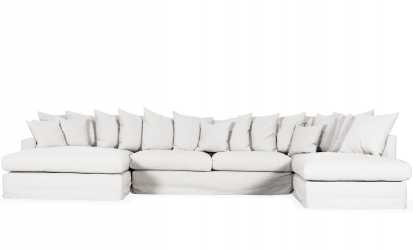 MONACO PREMIUM U-Sofa Hyre Hvit