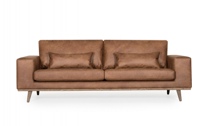 STOCKHOLM Leather 3-seter Cognac