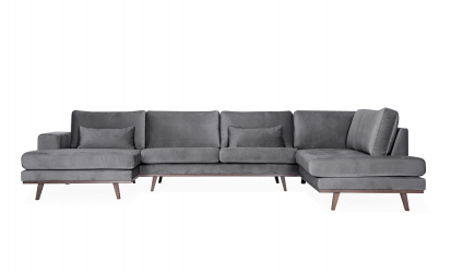 STOCKHOLM U-sofa Hyre Velvet Edition Mrk gr