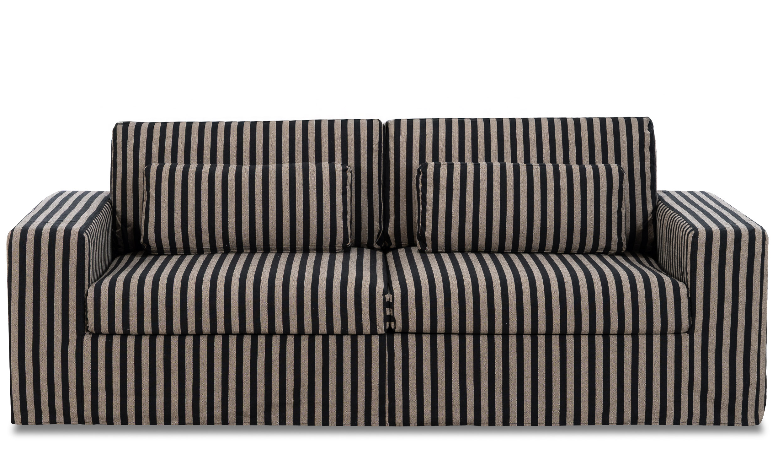 VIKELAND 3-seters sofa Stripete Beige/Svart
