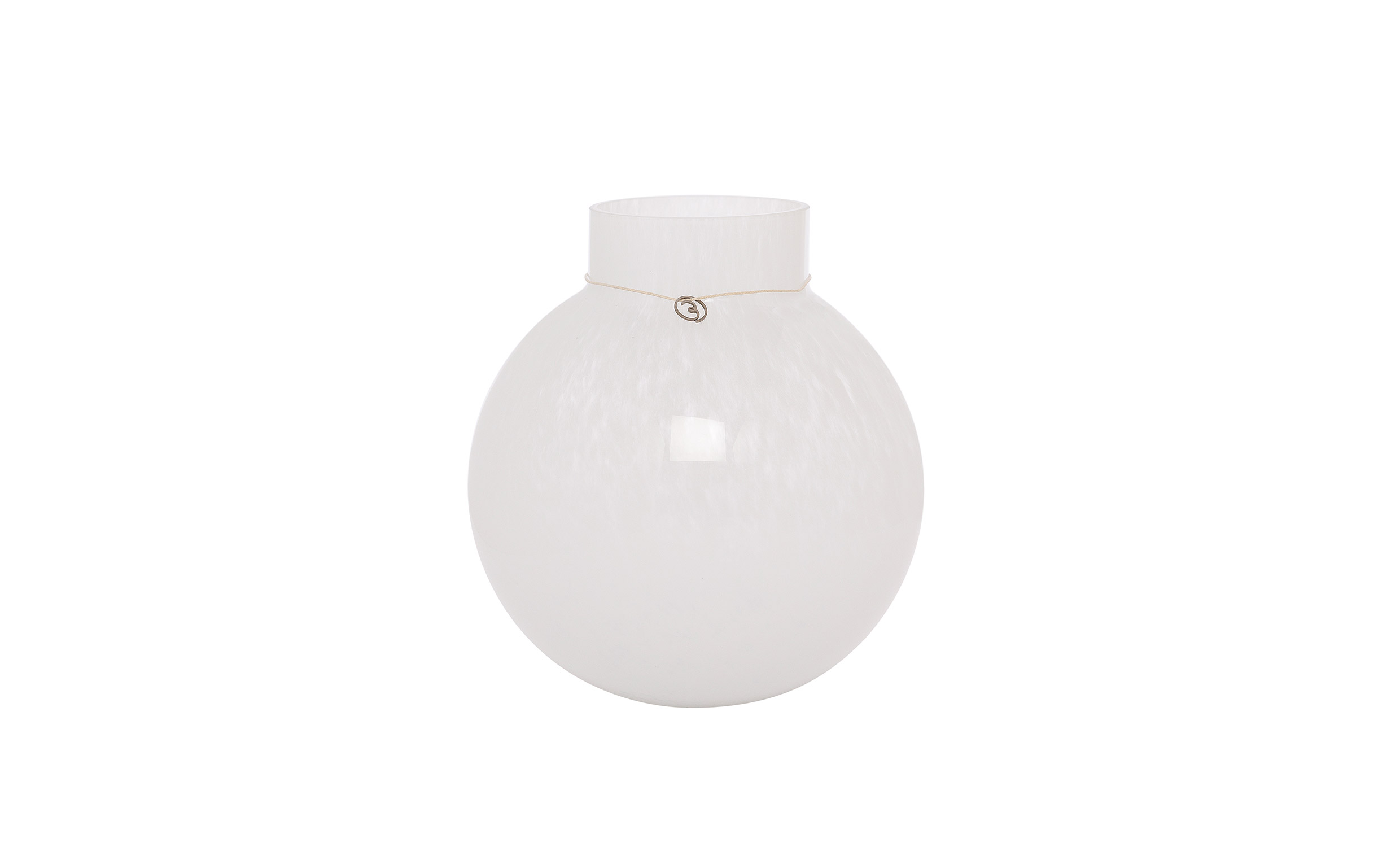 GLASSVASE Rund 14cm Hvit