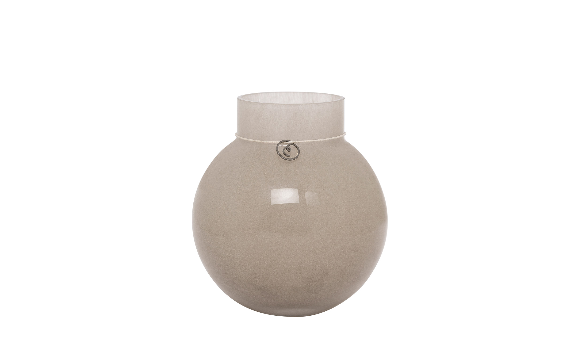 GLASSVASE Rund 14cm Beige