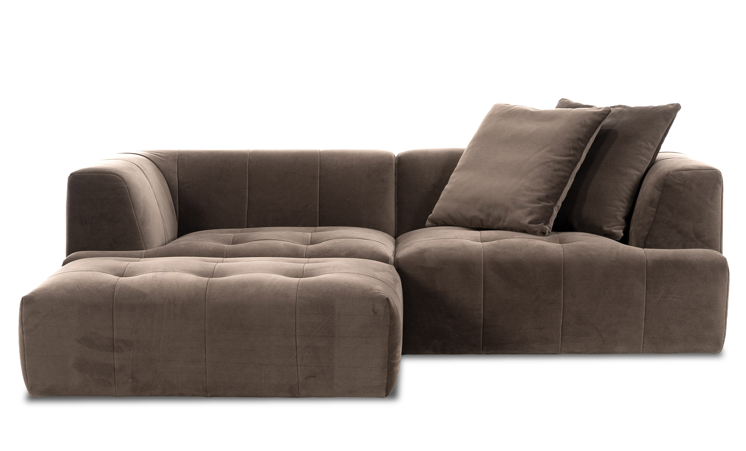 COCO Divansofa Vendbar Fløyel Brun