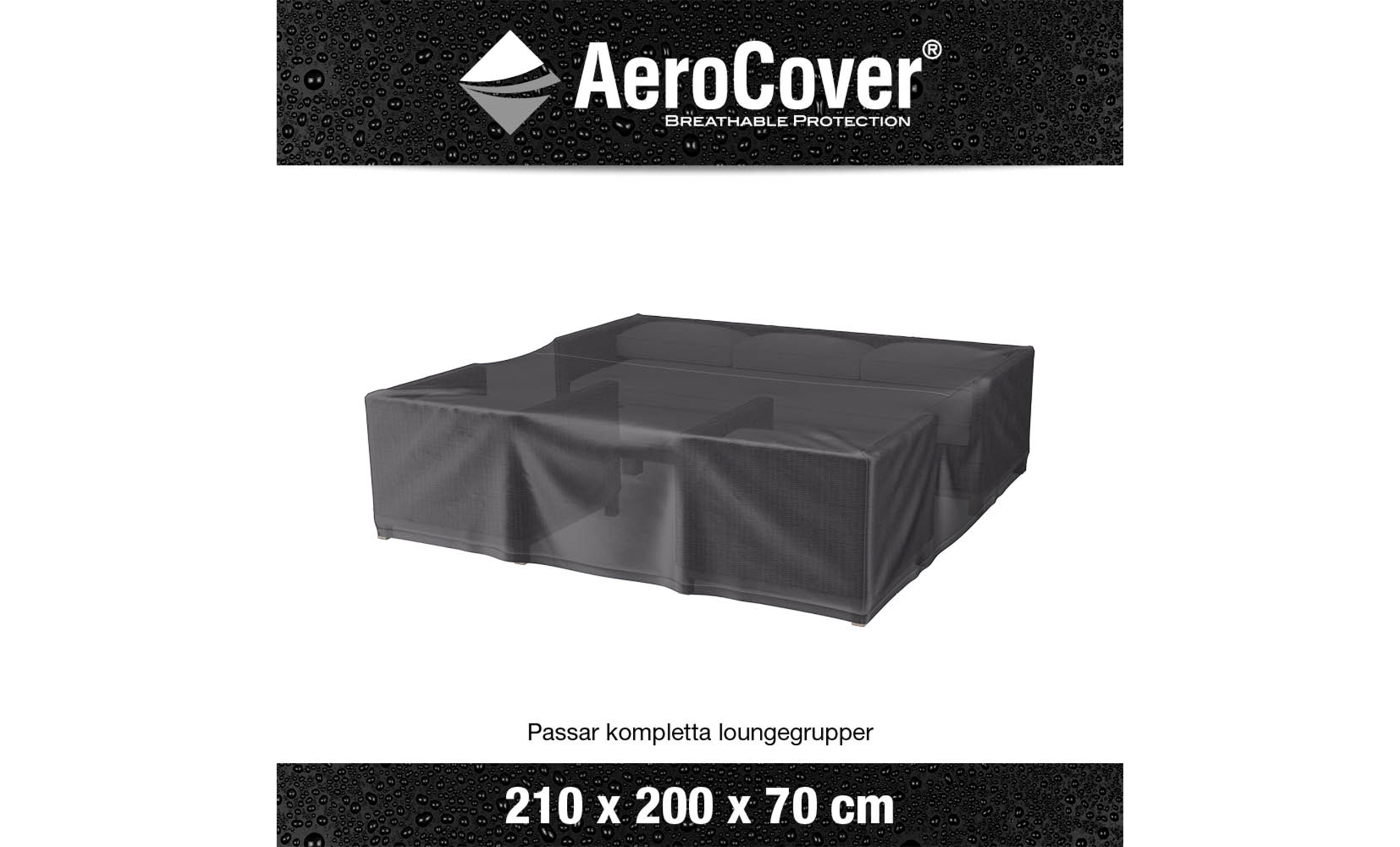 AEROCOVER Sofagruppetrekk 210 x 200 x 70 Antrasitt, 70