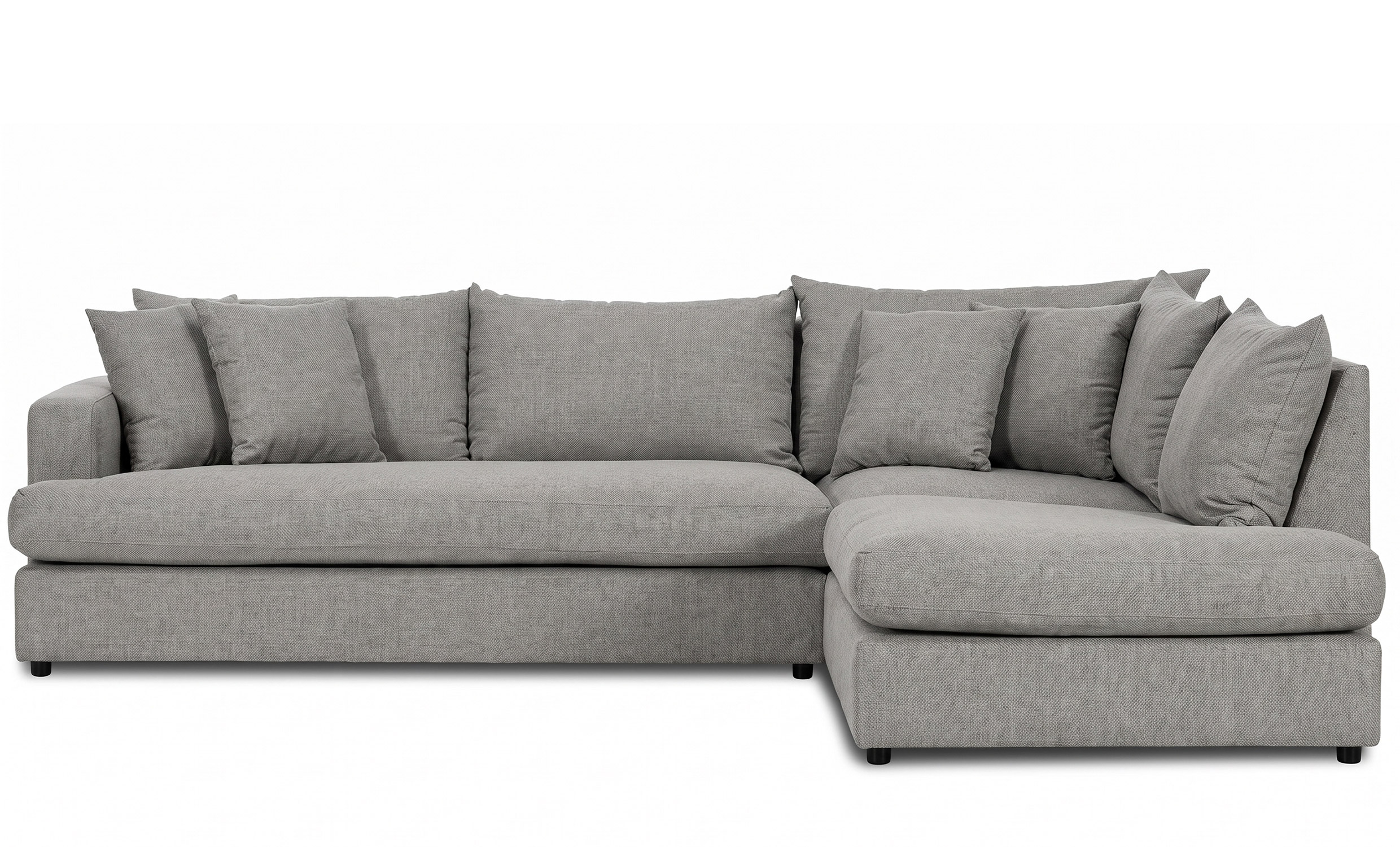 BOLNUEVO L-sofa Høyre Hel Pute Grå
