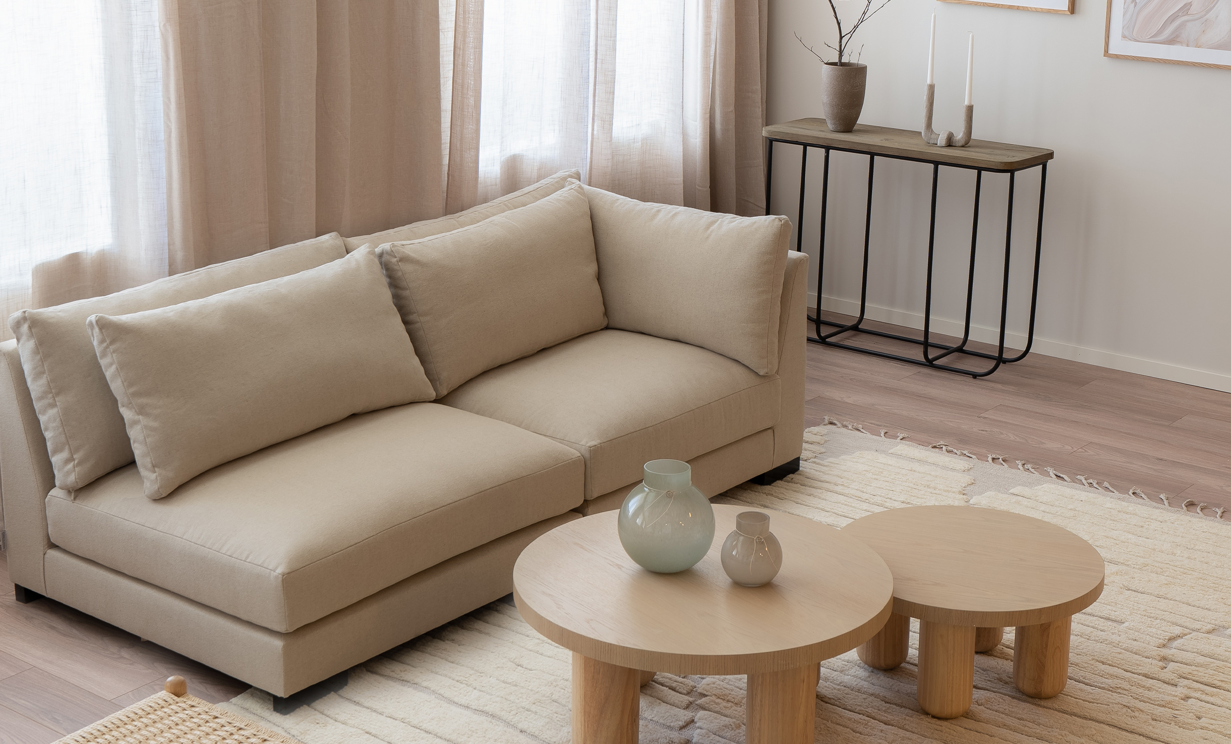 LYON 3-seters sofa Vendbar Hvit