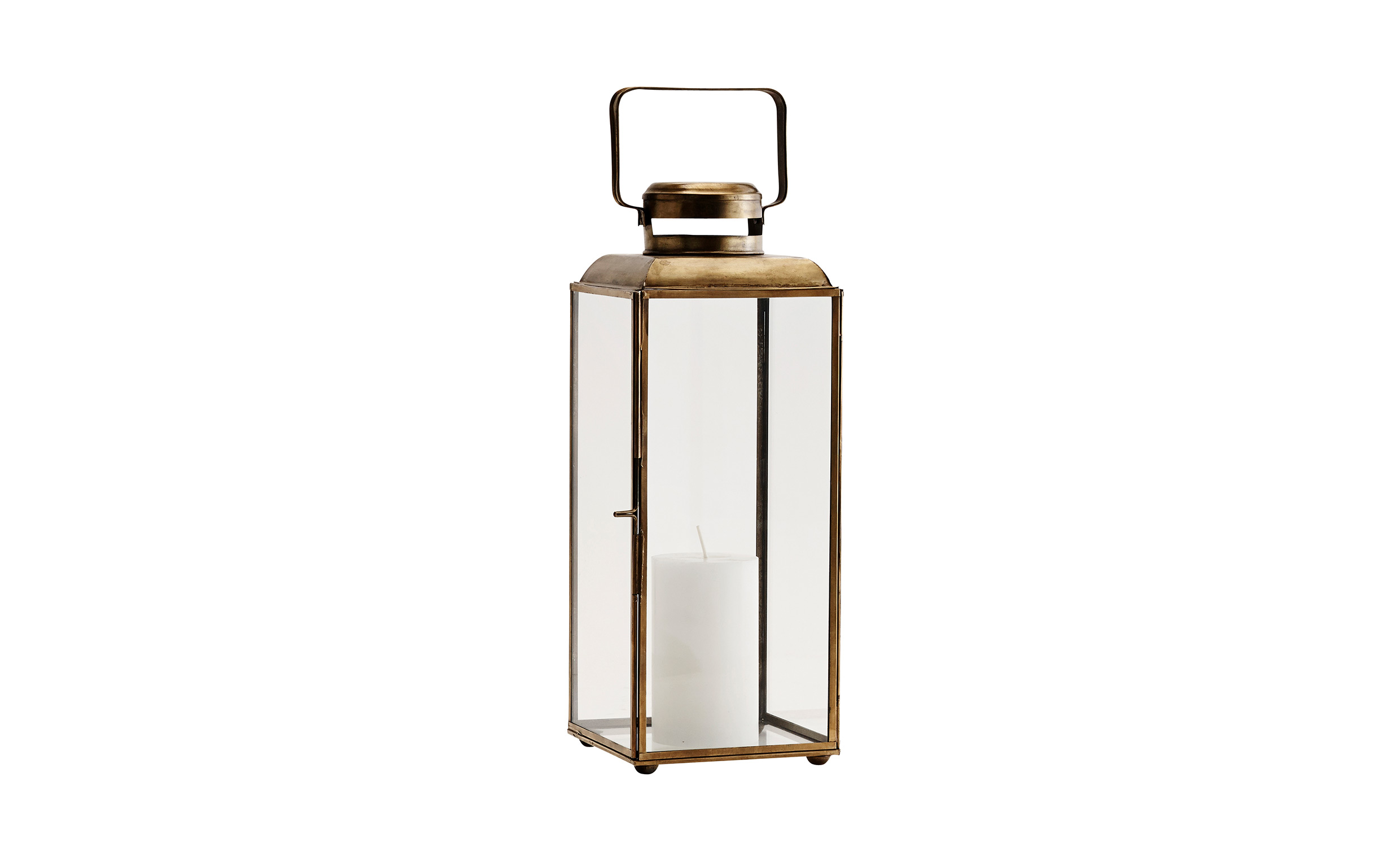 LANTERNE Jern 36cm Antik Messing