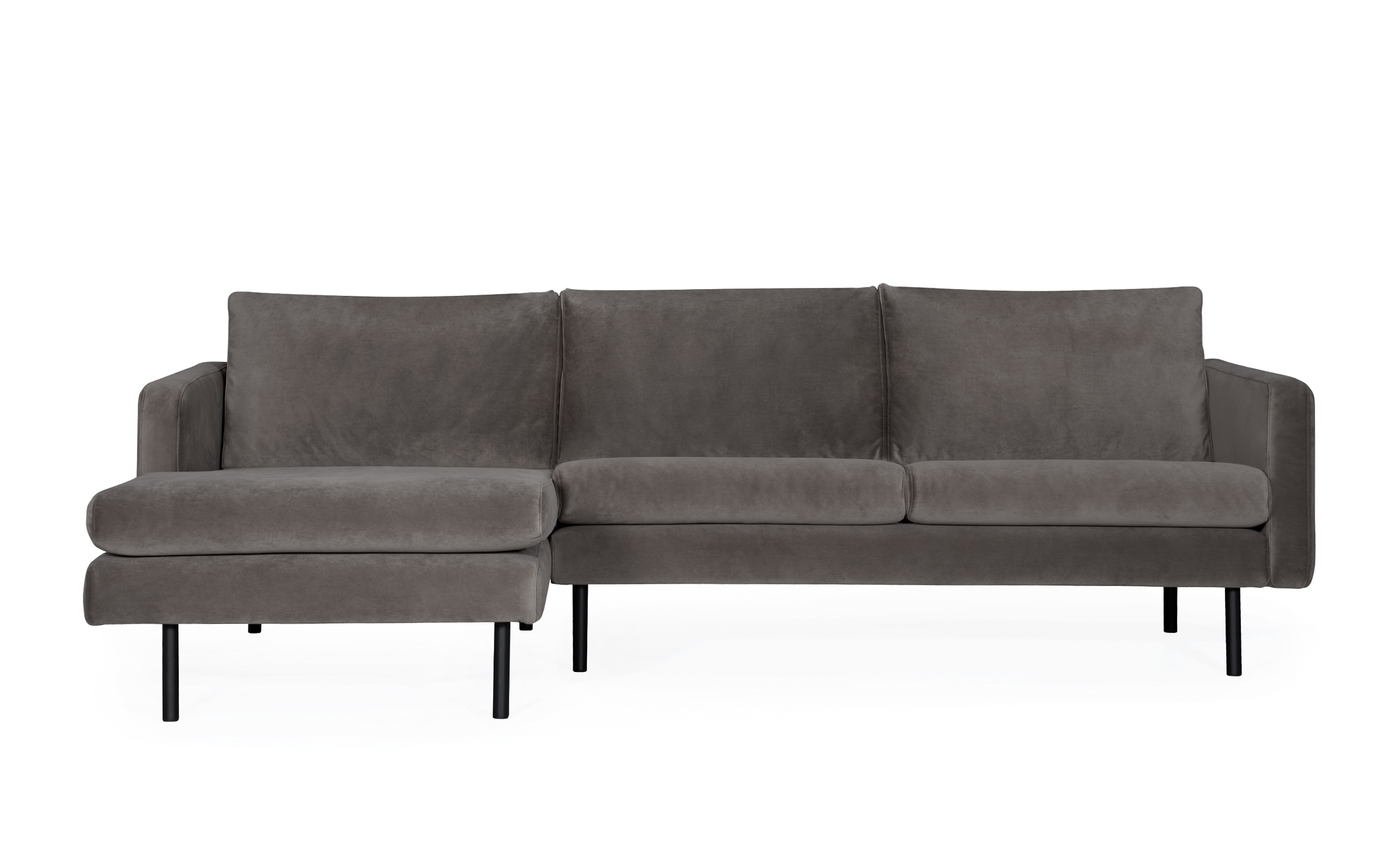 SANDHAMN Divansofa Venstre Velvet Mrk gr