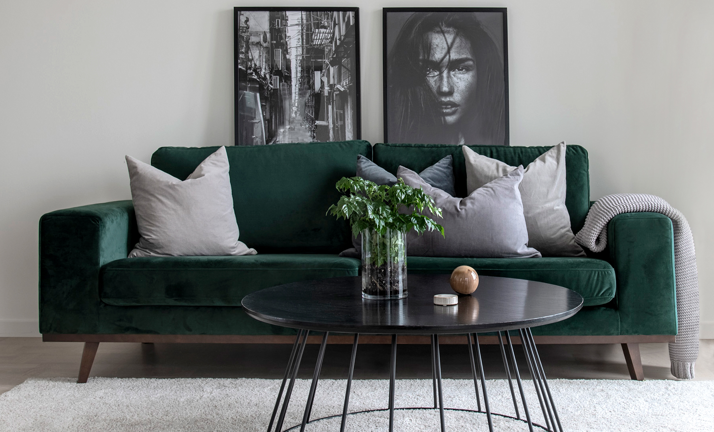 STOCKHOLM 3-seters sofa Velvet Edition Grnn