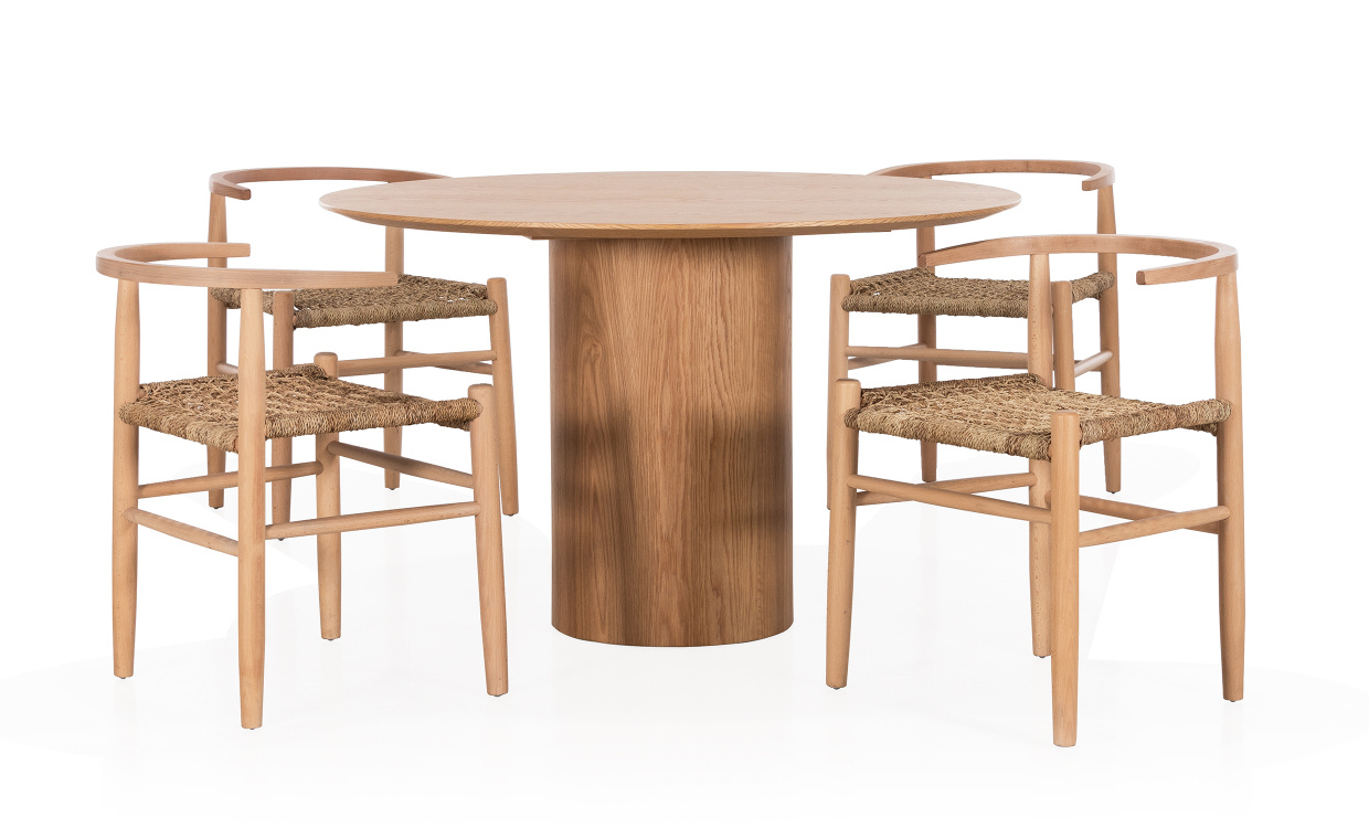 SKYLA/MONDO Spisegruppe 4 Stoler Natur i gruppen Spiseplass / Bord / Spisegrupper / Spisegruppe 4 Stoler hos Sofas & more (2278DT-XN1767-NAT-4)