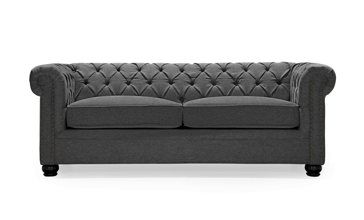 WINDSOR Chesterfield Sovesofa Mrk gr i gruppen Stue / Sofaer / Chesterfield-sofaer hos Sofas & more (2328-332-7)