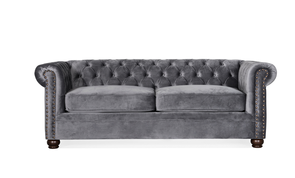 WINDSOR Chesterfield Sovesofa Flyel Gr i gruppen Stue / Sofaer / Flyelssofaer hos Sofas & more (2328-HLR-21)