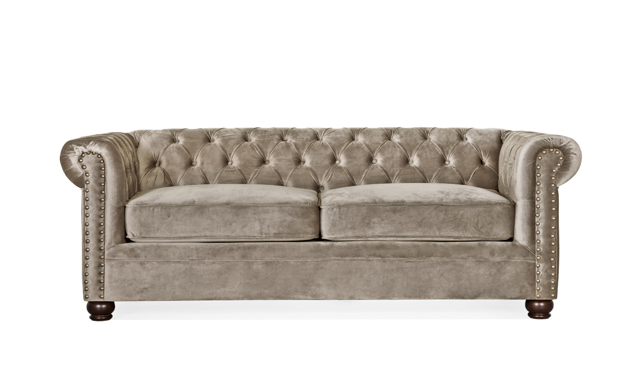 WINDSOR Chesterfield Sovesofa Velvet Beige i gruppen Stue / Sofaer / Flyelssofaer hos Sofas & more (2328-HLR-8)