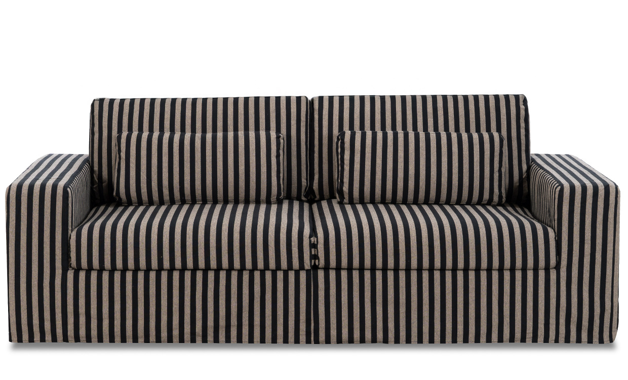 VIKELAND 3-seters sofa Stripete Beige/Svart i gruppen Stue / Sofaer / 3-seters sofaer hos Sofas & more (3196-VIK3S-0677A)