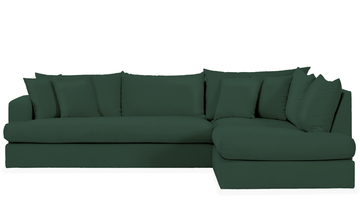 BOLNUEVO L-sofa Hyre Hel Pute Grnn i gruppen Stue / Sofaer / Hjrnesofaer hos Sofas & more (BOL-3A-1SCU-CON10)