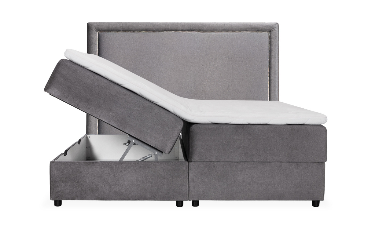 DANVIK/PERLA Sengepakke 160 Fl�yel M�rkegr� i gruppen Soverom / Senger / Senger 160 hos Sofas & more (DAN-PESG160MG)