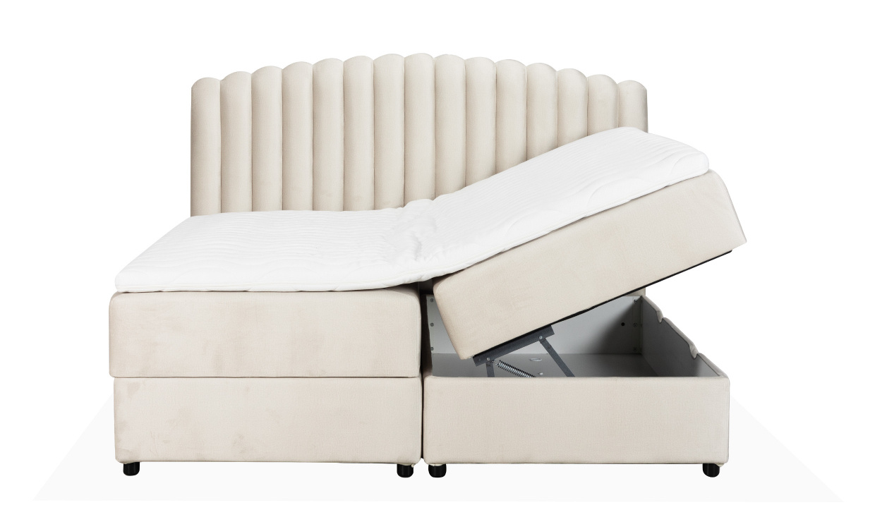 DANVIK/PRIMO 180 Sengepakke Fløyel Beige i gruppen Soverom / Senger / Senger 180 hos Sofas & more (DAN-PRISG180-MO02)