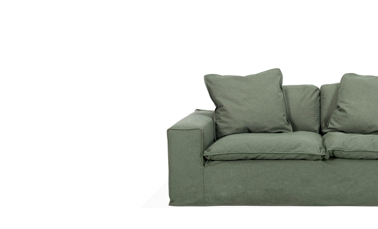 POLSTER Dover Grand Deluxe 3-seters sofa Grnn i gruppen Stue / Sofaer / 3-seters sofaer hos Sofas & more (DO3SBR801-COVER)